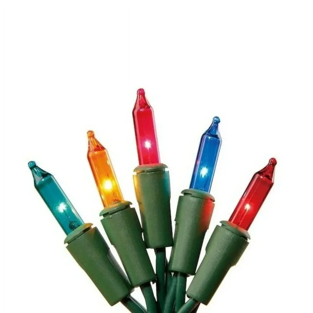 GE String A Long 100 Miniature Multicolor Lights Green Wire Indoor Outdoor Use